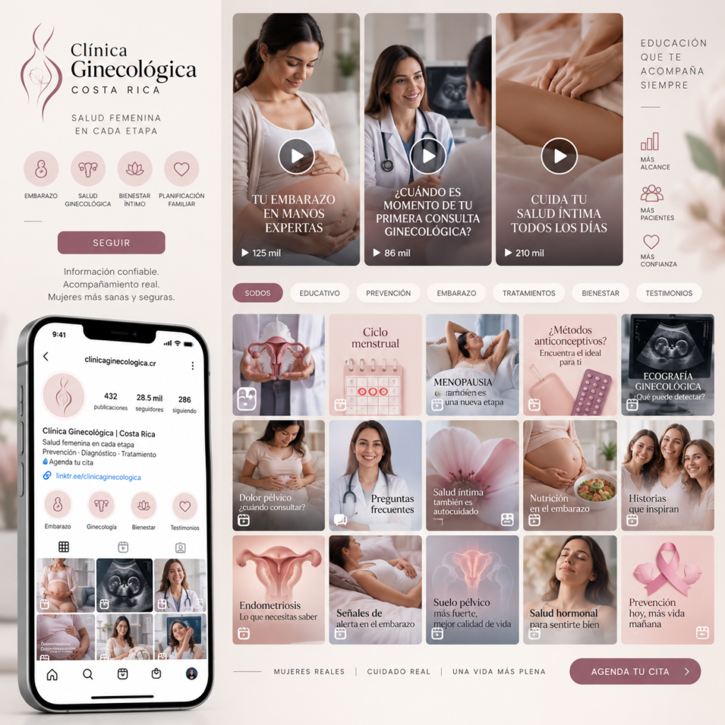 Ejemplos de contenido y publicaciones para redes sociales de una clínica