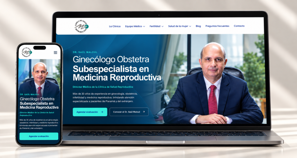 Ejemplo de página web profesional para un especialista médico